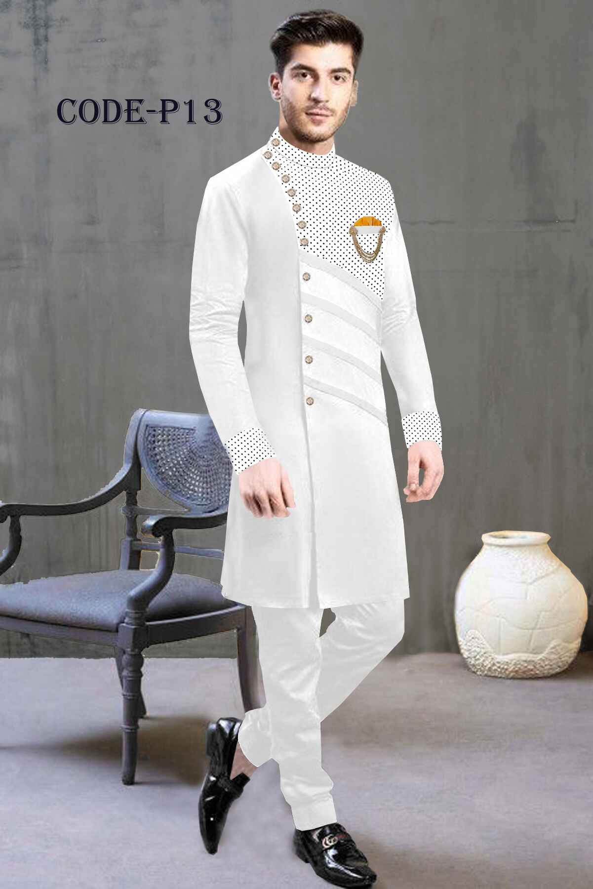 Indian Fabrics Sherwani Stylish Panjabi P-13