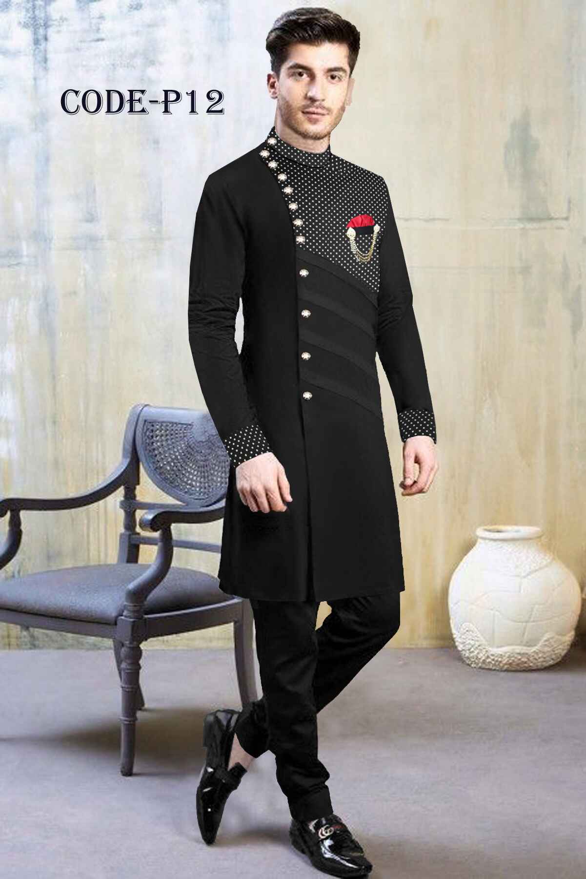 Indian Fabrics Sherwani Stylish Panjabi P-12